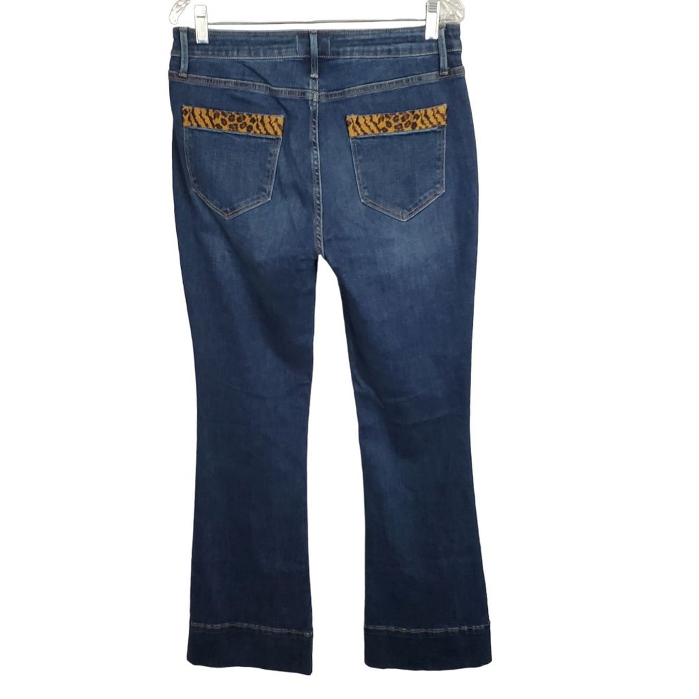 Driftwood Size 31 x 34 Jeans Wyatt Boot Trouser Denim Leopard Trim Tiger King - Picture 2 of 10